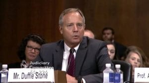 Solicitor Duffie Stone testifies before the U.S. Senate in 2019