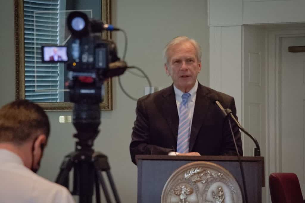 S.C. Appeals Court Judge H. Bruce Williams delivers the keynote address during a news conference Aug. 3, 2021, to announce the expansion of the 14th Circuit Solicitor's Office Multidisciplinary Court program into Colleton County. Judge Williams served as the Vice-Chair of the National Association of Drug Court Professionals (NADCP) from 2017 - 2019, and he is currently serving as the NADCP's chairman.