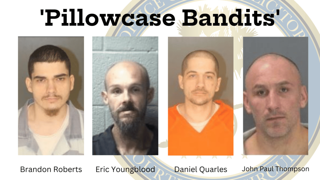Brandon Sean Roberts, Eric Youngblood, Daniel Lebron Quarles and John Paul Thompson, the 'Pillowcase Bandits,' were convicted of a string of burglaries throughout the Lowcountry committed in 2020.