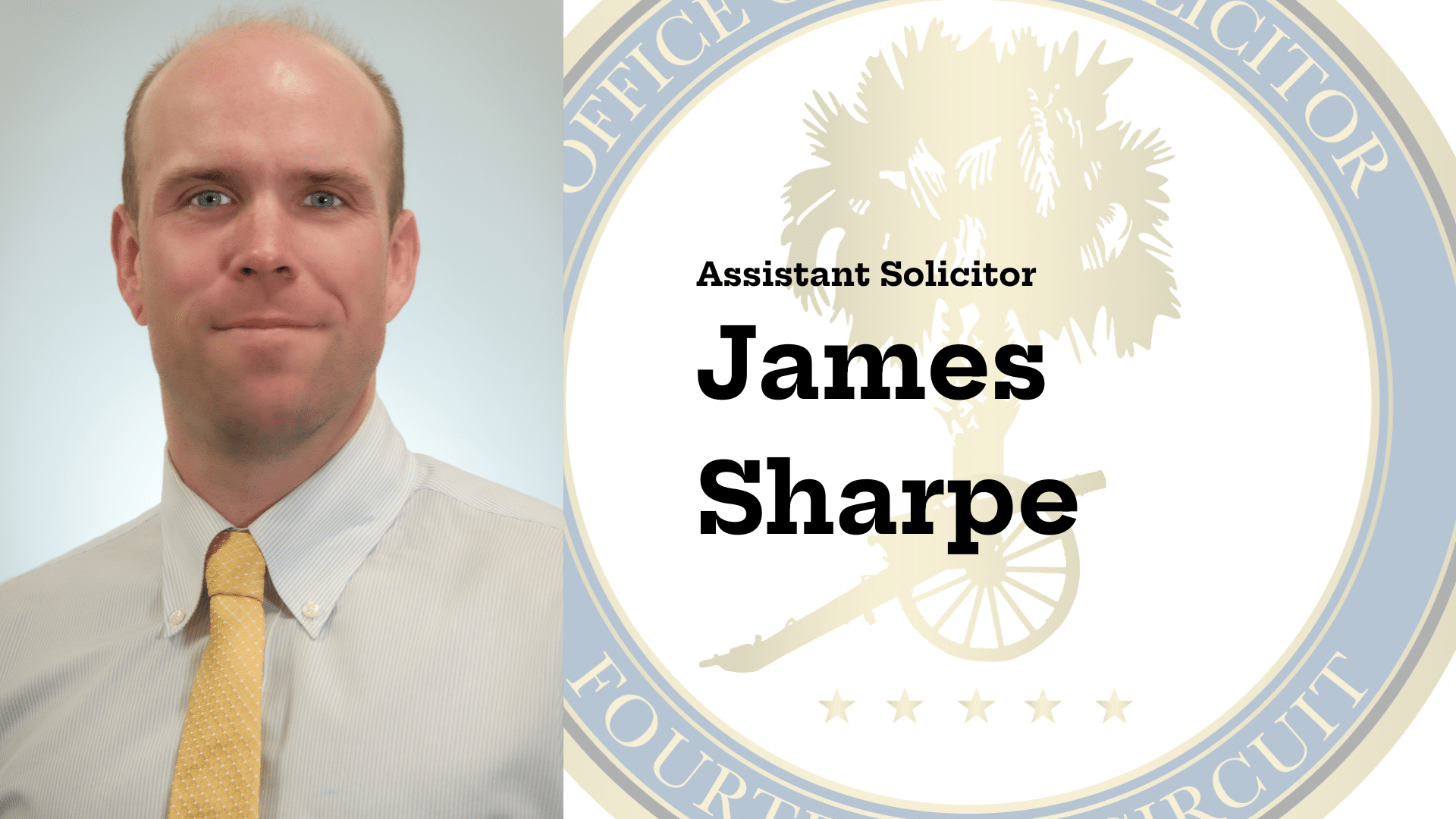 Assistant Solicitor James Sharpe graphic banner