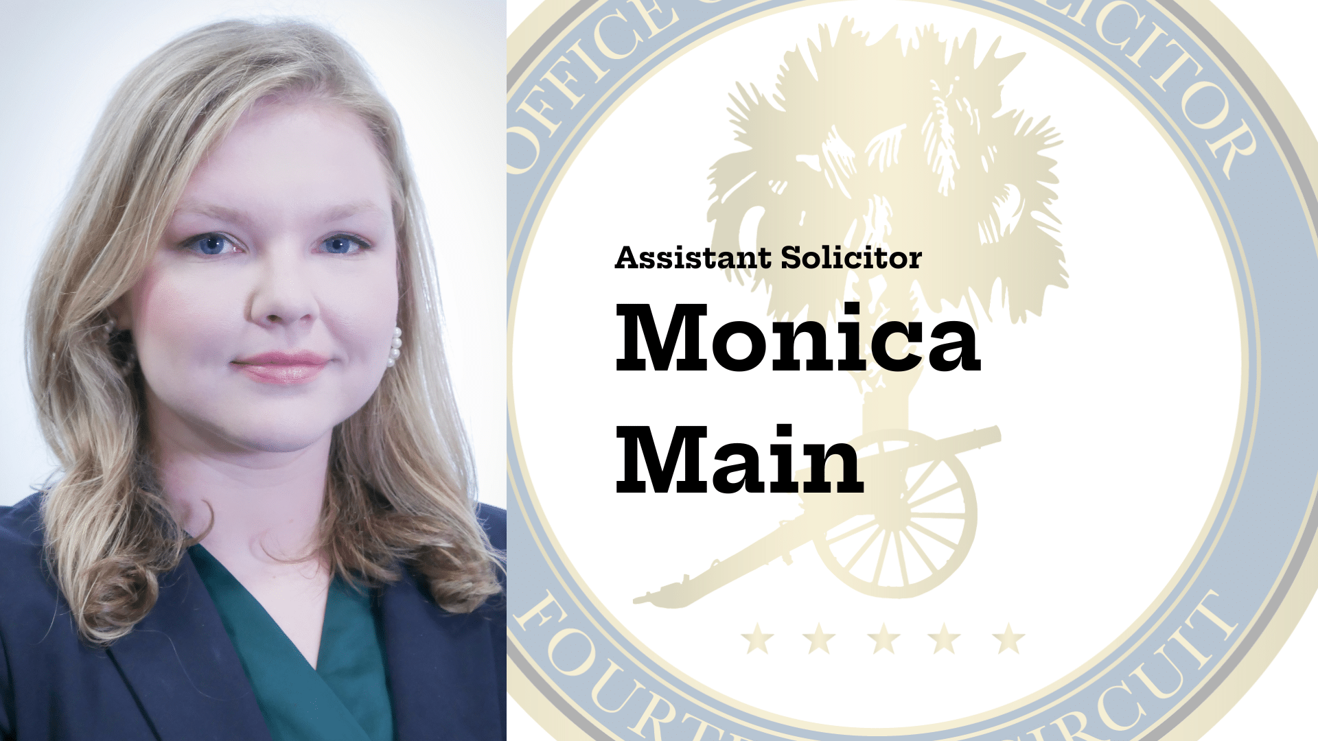 Assistant Solicitor Monica Main graphic banner