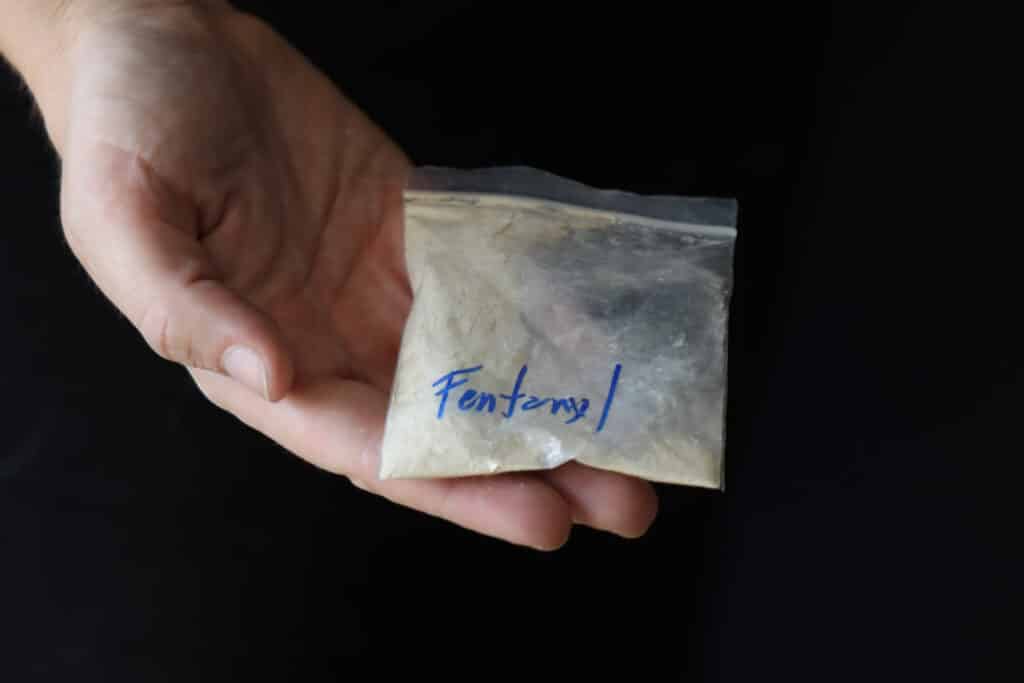 Illicit fentanyl in bag