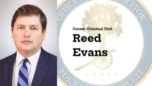 Career Criminal Unit Reed Evans graphic banner