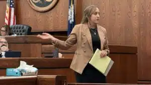 Alexa Casavecchia makes her closing argument in the trial of Denardis Mitchell.