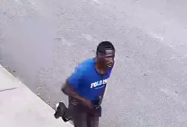 Charles Saunders is caught on a surveillance camera fleeing the scene of a double-murder in Hardeeville, S.C., in June 2024.